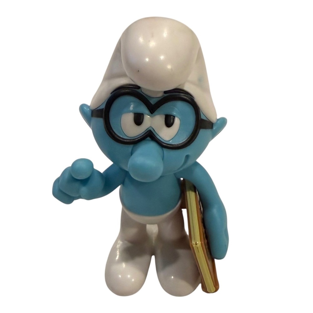 Brainy Smurf Figure Studio Peyo 2024 BKC‎ Burger King Toy Blue White 4"